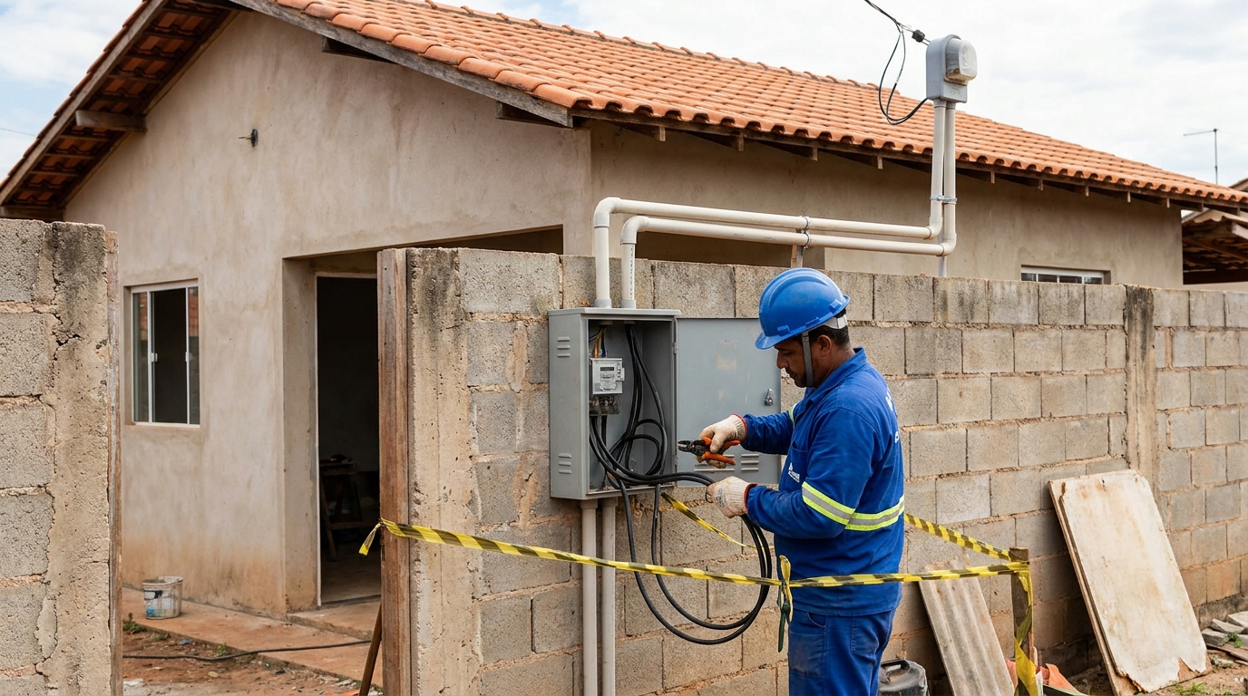 Eletricista instalando padrao de energia em Maringá‑PR