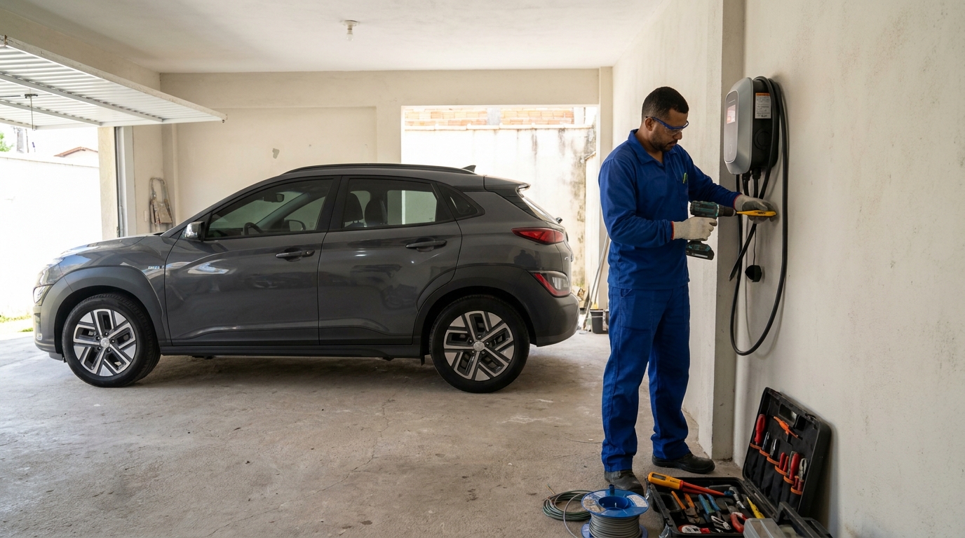 Instalacao de carregador de carro eletrico em Maringá‑PR