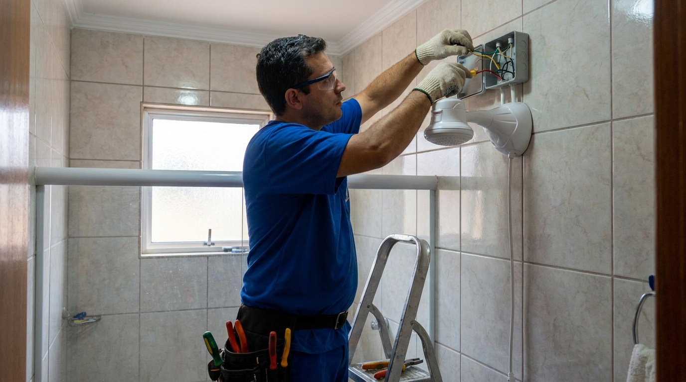 Instalacao de chuveiro eletrico profissional em Maringá‑PR