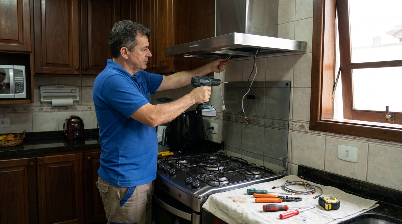 Instalacao de coifa e exaustor residencial em Maringá‑PR