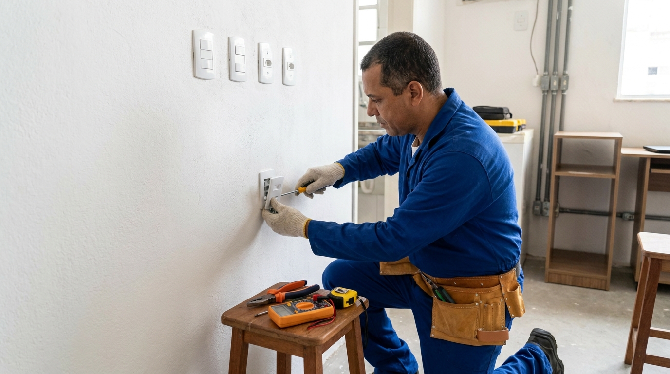 Instalacao de tomada e interruptor profissional em Maringá‑PR