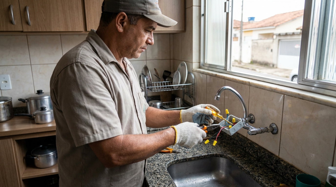 Instalacao de torneira eletrica profissional em Maringá‑PR