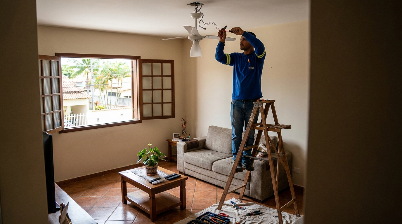 Instalacao de ventilador de teto profissional em Maringá‑PR