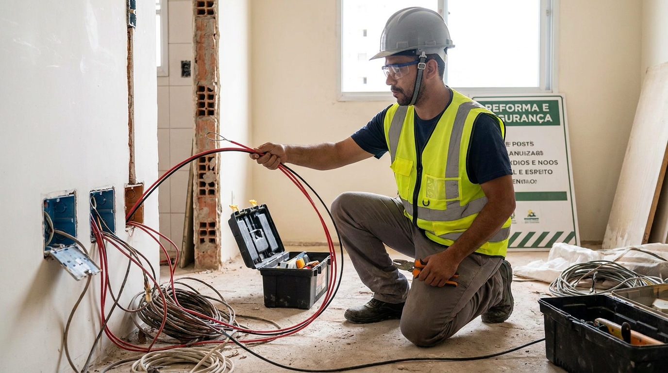 Troca de fiacao eletrica em Maringá‑PR