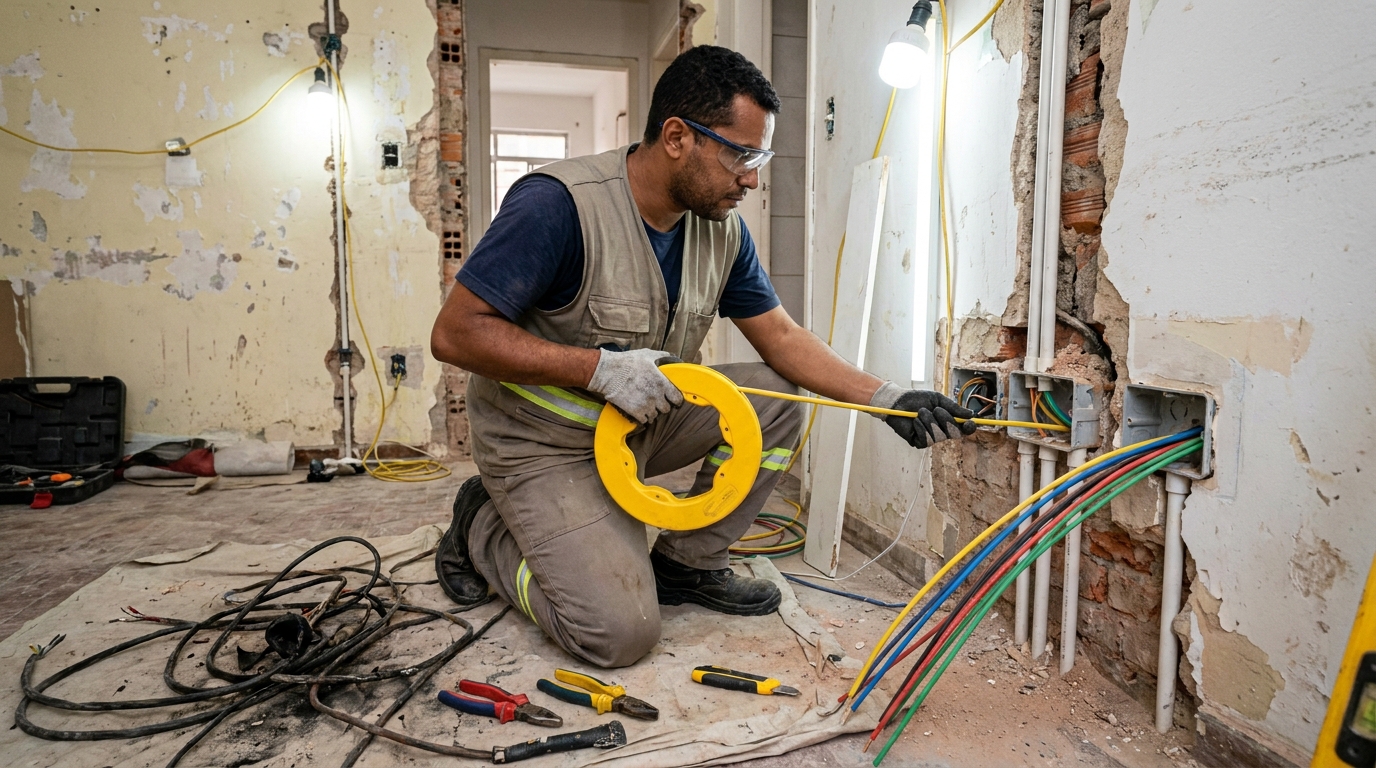 Troca de fiacao eletrica profissional em Maringá‑PR